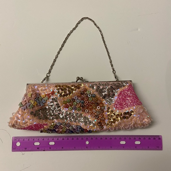 Pink Sequin Mini Clutch Bag - Picture 12 of 14